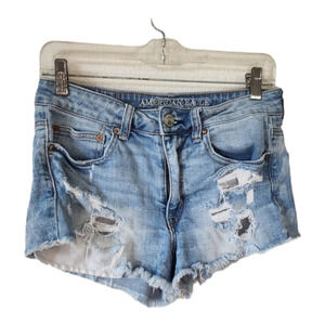 American Eagle High Rise Festival distressed shorts size 6